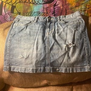 Old Navy distressed denim miniskirt